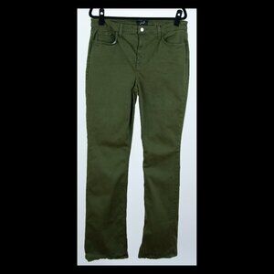 Jen7 by 7 For All Mankind Womens Olive Slim Straight Sateen Jean Sz 16 EUC